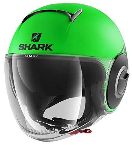 Shark casco jet Nano Street talla neón negro verde, talla L