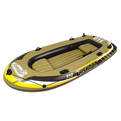SHZJ 3 + 1 Persona Kayak Inflable, Kayak Accesorios Paletas Carros Portaequipajes Cubierta De Ancla Correas De Correa Bomba De Pesca Kit Varilla Guantes