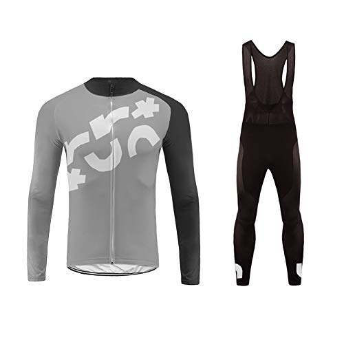 Uglyfrog Wear Designs Ropa Otoño Conjunta de Ciclismo de Hombre Bodies- Ciclismo Maillot Jersey +Long Bib Pantalones