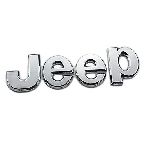WCXTY Jeep Emblema Personaje,Automóvil Metal Antióxido Pegatina Insignia para Capó/Maletero,Edición Logo para Jeep Compass/Cherokee/Wrangler,Silver