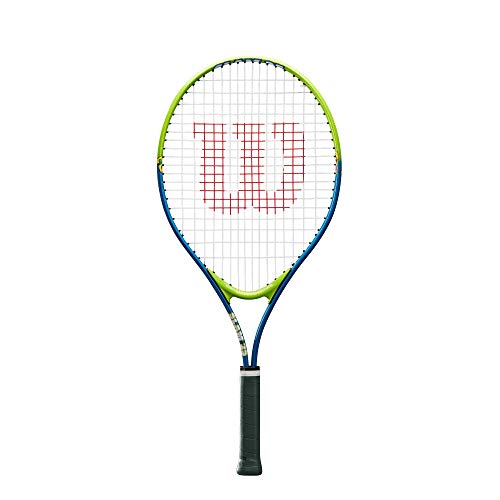 Wilson, Raqueta de Tenis para niños, Slam 25, Azul/Verde, jóvenes con Altura de 130 a 145 cm