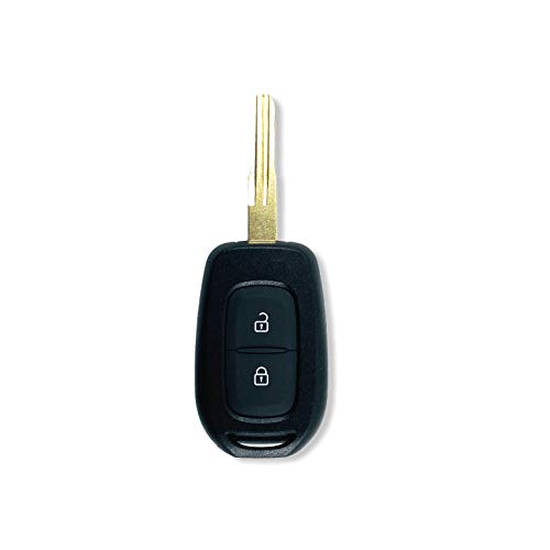 1neiSmartech - Carcasa para llave con mando a distancia de 2 botones de repuesto, compatible con Dacia Sandero Logan Duster Lodgy, (carcasa de goma y botones de goma)