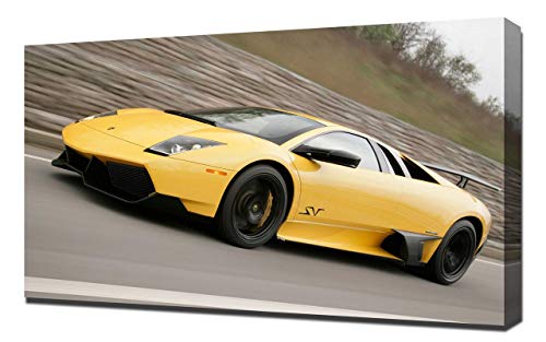 2009-Lamborghini-Murcielago-LP-670-4-SuperVeloce-V7-1080 - Lienzo Impreso artístico para Pared, diseño de Lamborghini-Murcielago-LP-670-4-SuperVeloce-V7-1080