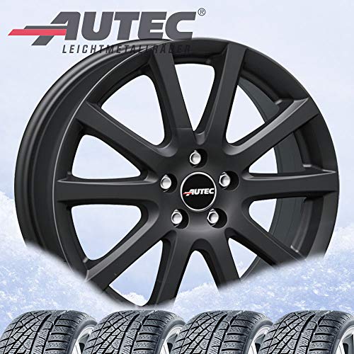 4 ruedas de invierno Autec Skandic 6,5 x 16 ET45 5 x 114,3 negro mate con 205/60 R16 92H Michelin Alpin 6 para Mazda 3