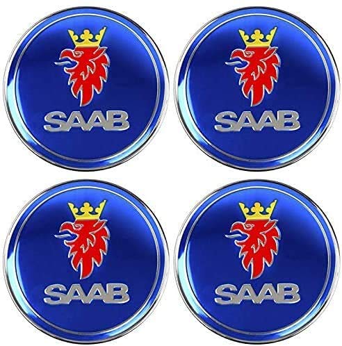 4 unids/set de 60mm, cubierta de rueda, logotipo, cubierta de rueda de aluminio, logotipo de coche, insignia, logotipo Saab 9-3 9-5 900 9000 Saab 93 95, piezas de automóvil