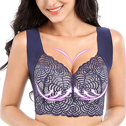 Air Ultimate Lift Stretch Full-Figure Seamless Lace Cut-Out Bra, Exercise Ultimate Lift Sports Bra, Soft Seamless Sleep Bra, Women's Seamless Lace Bra Top with Front Lace Cover Sports Bra