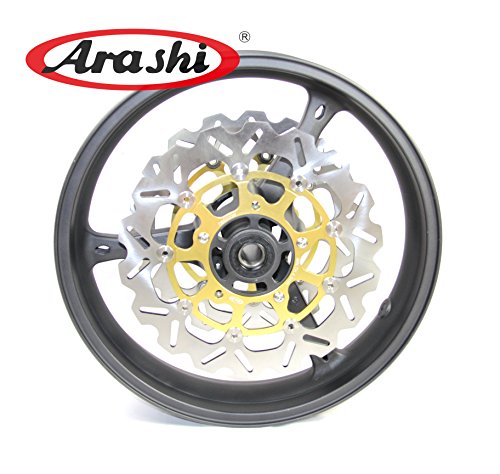 Arashi Llantas de rueda delantera y Rotores de disco de freno para SUZUKI GSXR 600 750 2006 2007/ GSXR 1000 2005-2008 Accesorios para motocicletas GSX-R 600 750 1000 GSX-R1000 Negro mate
