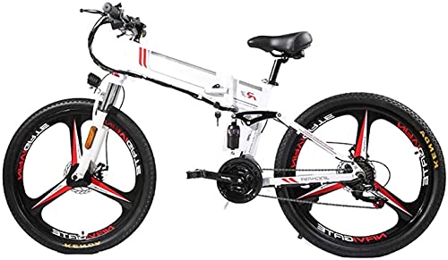 Bicicleta electrica Bicicleta plegable de la bicicleta de montaña eléctrica 350W 21 velocidad de la aleación de magnesio llanta plegable bicicleta ultralight oculto batyyyered bicicleta adulto movilid