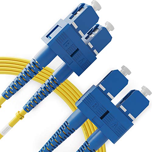 Cable de Fibra Óptica SC a SC 15M Monomodo Duplex - UPC/UPC - 9/125um OS1 (LSZH) - Latiguillo Doble Fibra Óptica - Beyondtech PureOptics Cable Series