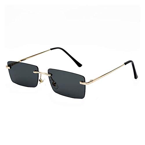 Clásico Gafas de sol de las damas de las damas de las señoras de la marca de lujo para las gafas de sol polarizadas cuadradas sin llanta para las damas para exterior ( Lenses Color : Black )