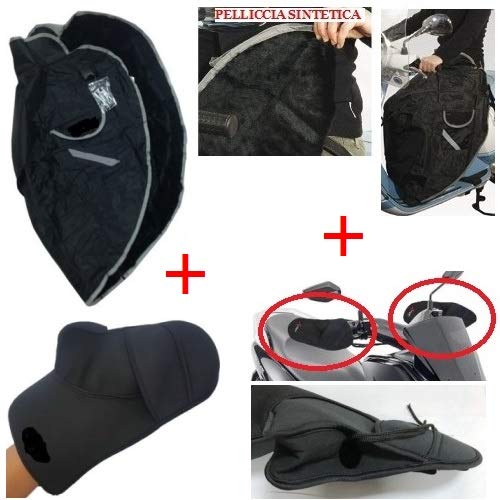 Compatible con Kymco Xciting 400i ABS - Cubrepiernas impermeable acolchado para cubrir las piernas + cubrepuños de neopreno impermeables universales para scooter