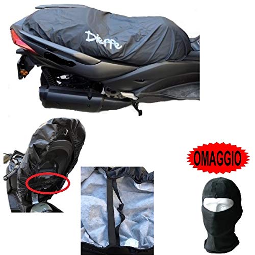 Compatible con KYMCO XCITING 400i ABS Funda DE Asiento Impermeable ANTIRRAZADURAS TG. Cubre SILLIN XL 130X72CM para Moto Scooter Universal Impermeable PVC