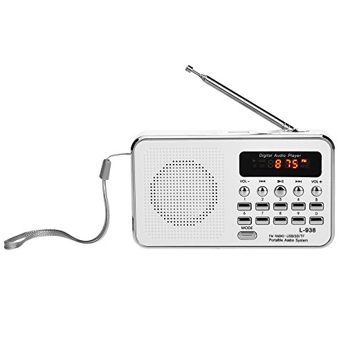 Docooler L-938 Mini Radio FM Portátil Digital 3W Altavoz Estéreo Reproductor de Audio MP3 Calidad de Sonido de Alta Fidelidad Soporte de Pantalla Unidad USB TF SD Tarjeta MMC AUX-IN
