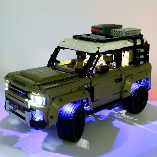 EDCAA Kit de luces LED para Technic Land Rover Defender Off Road 4x4 coche bloques de construcción compatible con Lego 42110 (no incluido modelo)