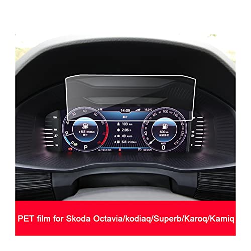 Estering Película Protectora para automóviles Protector de Pantalla de película para Mascotas para Skoda Columbus Octavia/KodiaQ/Superb/Karoq/Kamiq 10.25 Pulgadas de Instrumentos LCD LCD Mostrar 2019