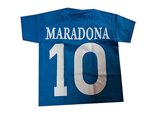 Generico Camiseta de recuerdo de Maradona BUITONI, camiseta del escudo de regalo con llavero azul claro Medium