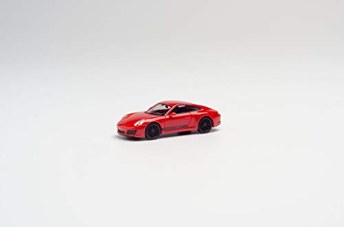 Herpa 420563 911, Color Rojo Indio Coupé Carrera 4S recibe el Texto de Porsche en Las Puertas, así como Las Llantas Negras, y también se fabrica en una edición de 750 Unidades.