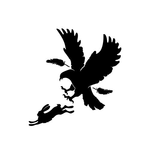 Hhuycvff vwuig 17.2 CM X 18 CM Moda depredador pájaro águila Liebre Conejo Caza PVC Coche Pegatina gráfica