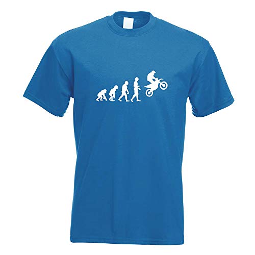 Kiwistar - Camiseta de motorista de evolución de motocross en 15 para hombre, con diseño impreso, texto en alemán, parte superior de algodón, tallas S, M, L, XL y XXL azul cobalto XL