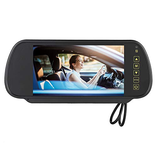 La pantalla digital LED del espejo retrovisor de 7 pulgadas de Sanpyl Car se puede conectar a una cámara de marcha atrás con DVD externo o TV para automóvil, adecuada para todo tipo de vehículos que i