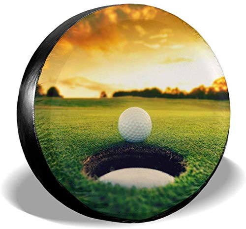 MODORSAN Golf Sports Sunset Cubierta de neumático de Rueda de Repuesto de poliéster Cubiertas de Rueda universales para Jeep, Remolque, RV, SUV, camión, Accesorios, 14 Pulgadas