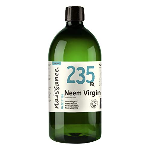 Naissance Aceite Vegetal de Neem Virgen BIO n. º 235 – 1 Litro - Puro, natural, certificado ecológico, prensado en frío, vegano y no OGM.