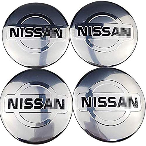 Para Nissan 65mm, 4 Piezas Coche Tapas centrales Aleación Tapacubos con Emblema De Insignia Embellecedor Central De Llanta De Rueda Cubre Accesorios