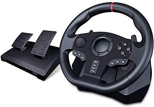 QDY Pc Steering Wheel Game Volante, Racing Wheel Negro (PC/Switch / PS3 / PS4)