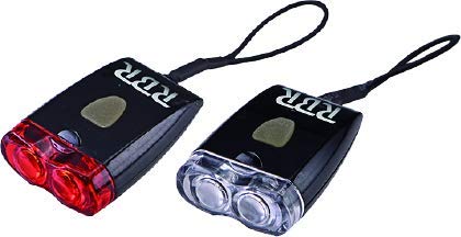 RBR Kit Recargable Delantero y Trasero LED´S HQ Superwhite,(Fijo, Flash & Slow Flash), USB, led Carga/bateria Baja, Cable Carga Incl.