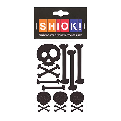 SHIOK! Graz Design - Adhesivo Decorativo para Cuadro de Bicicleta, diseño de Calavera y Piedras, 4260453930590, Negro, DIN A6 (14.8 x 10.5 cm)