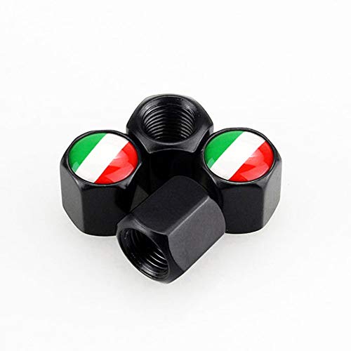 Tapa de la válvula de neumáticos del neumático de la rueda del automóvil Cubierta a prueba de polvo de la válvula del neumático del emblema de la bandera de Italia para los accesorios de Fiat para el