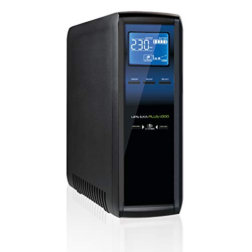 Tecnoware UPS EXA Plus 1000 Sistemas de alimentación ininterrumpida para Game PC y Consola - Alta Silenciosidad - 8 Salidas IEC - Autonomía hasta 30 min - Potencia 1000