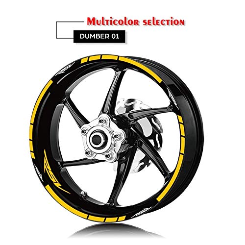 Traje Llantas de Moto Pegatinas Juego de Ruedas Calcomanías for Aprilia RSV Uso de Dos Ruedas Calcomanías Rsv Sticker Mei Racing (Color : XT LQ rsv YLW)