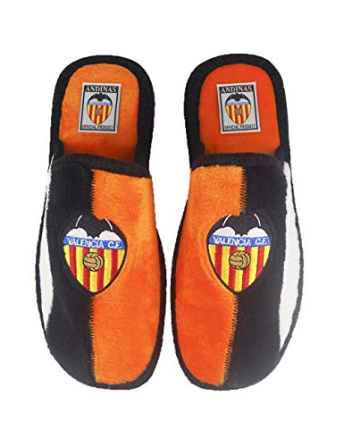 Zapatillas de Estar por casa de Futbol con Licencia Oficial Valencia C.F. - Color - Naranja, Talla - 46
