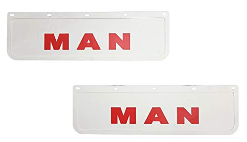 2 guardabarros de goma resistente para camión, remolque, 60 x 18 cm, color blanco y rojo