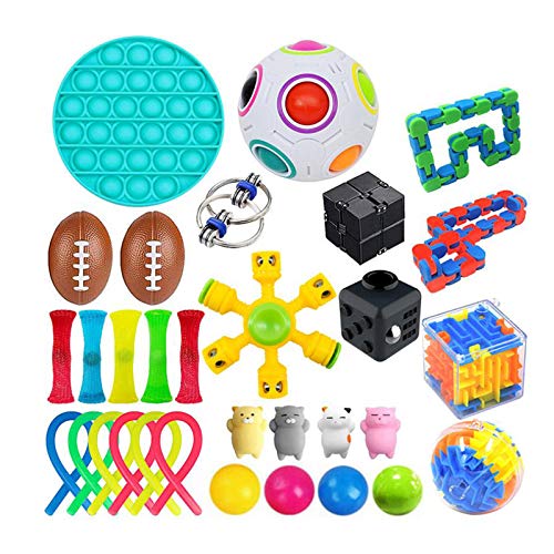 26 PCS Fidget toy pack barato, Juguetes para aliviar el estrés y la ansiedad de adultos y niños, Juguete de descompresión de juguete de terapia sensorial para el autismo con TDAH,G,Establecer F