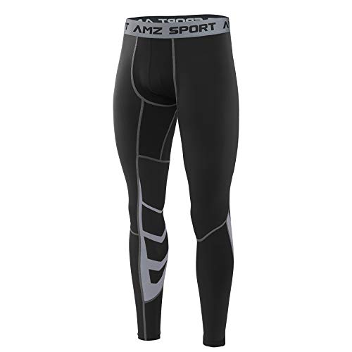 AMZSPORT Sports Hombres UX medio frío medias de Compresión Baselayer Leggings pieles térmicas Pro pantalones de entrenamiento para toda la temporada m