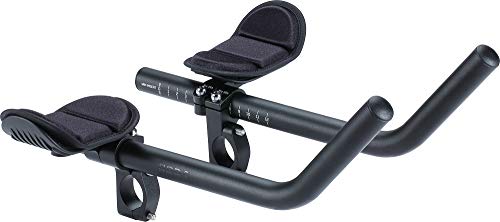 BBB Cycling AeroMax BHB-60 - Brazo de Aluminio para Manillar de Bicicleta de Carretera, Extra Largo, Curvado, Color Negro, Talla única