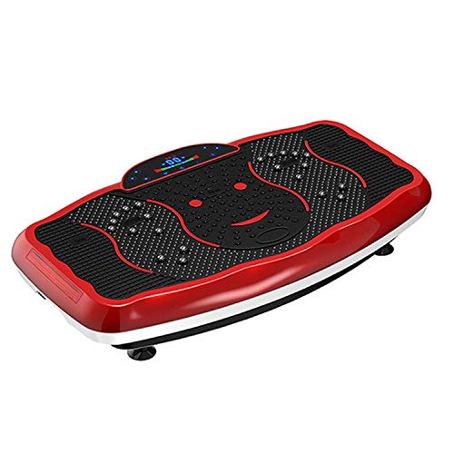 B/H Plataforma Vibratoria 3D para,Máquina de Adelgazamiento con música Bluetooth, máquina para Dar Forma y agitar el Cuerpo-Rojo,Plataforma Vibratoria Ultra Slim