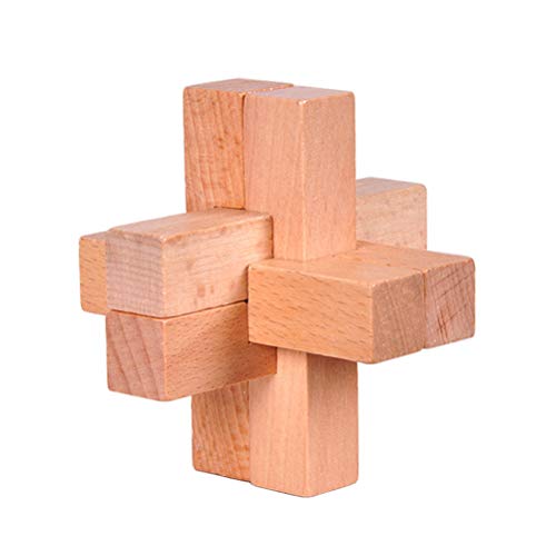 Bonbela Juguetes educativos de Madera Kongming Lock Luban Jigsaw Cube Game Insípido, no tóxico, Juguetes intelectuales clásicos para niños y Adultos
