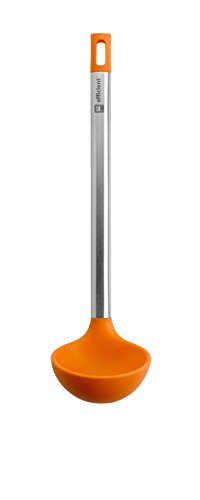 BRA Efficient Cazo de Cocina, Acero INOX, Nailon y Silicona, Naranja, 33 cm