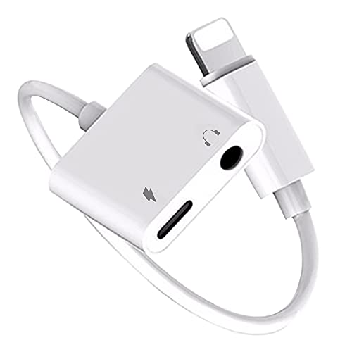 [Certificado Apple MFi] Adaptador de Conector de Auriculares Lightning a 3,5 mm para iPhone Divisor de Cable de Audio aux para iPhone 12/11/7/8/8 P/X/XS/XS MAX Compatible con Todos los Sistemas iOS