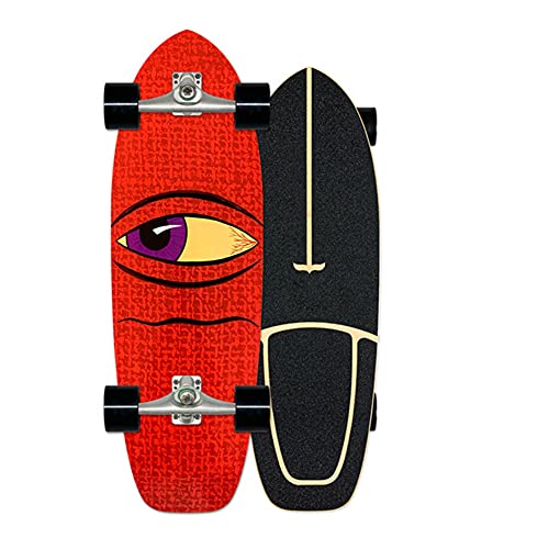Cruiser Surfskate Skateboard Completo Carving Monopatín Tabla de Skateboard de Madera de Arce para Profesional y Principiantes, Maple Longboard Deck con Rodamientos ABEC-9 para Adolescentes Adulto