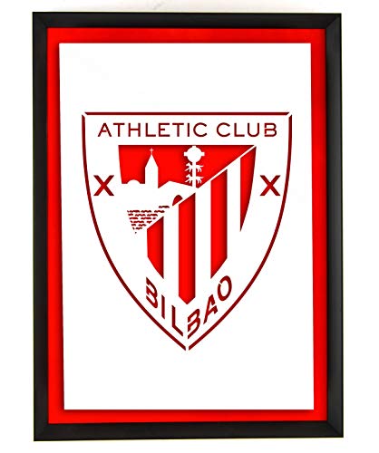 Cuadros Blangar Cuadro Escudo Athletic Club Bilbao con Marco Lacado Negro