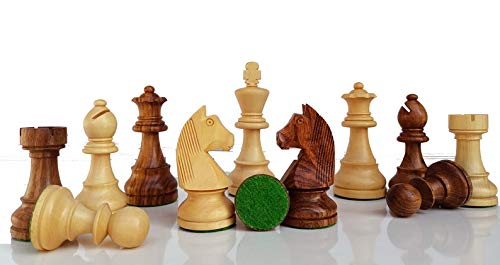 Generic Piezas de ajedrez de Caballero alemán - Piezas de ajedrez de Torneo de Staunton de Madera Hechas a Mano en Palo de Rosa Dorado-Ajedrez a elección del coleccionista | Gambito de la Reina