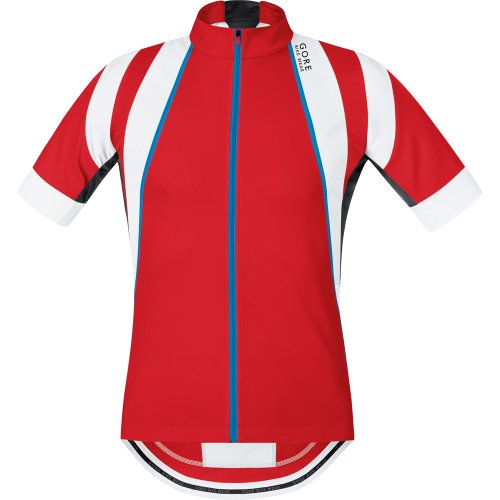 Gore Bike Wear Oxygen - Camiseta de Ciclismo para Hombre, Color Rojo/Blanco, Talla S