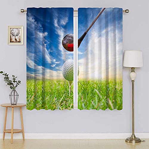 lacencn Cortina de ventana masculina de golf, con aislamiento térmico, para sala de estar, 42 x 63 cm