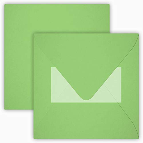 Lote de 25 sobres color: verde 15 x 15 cm 150 x 150 mm etiqueta con solapa triangular Gran toda sin Mundial de humidificación de sobres