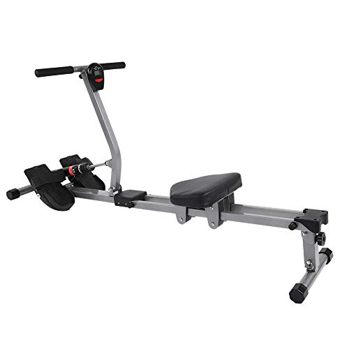 Máquina de Remo, Máquina de Remo con Pantalla para Fitness y Ejercicios de Musculación, Ajuste de Resistencia y Altura