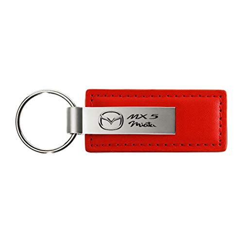 Mazda Miata MX-5 Red Leather Car Key Chain, Official Licensed by Au-Tomotive Gold, Inc.